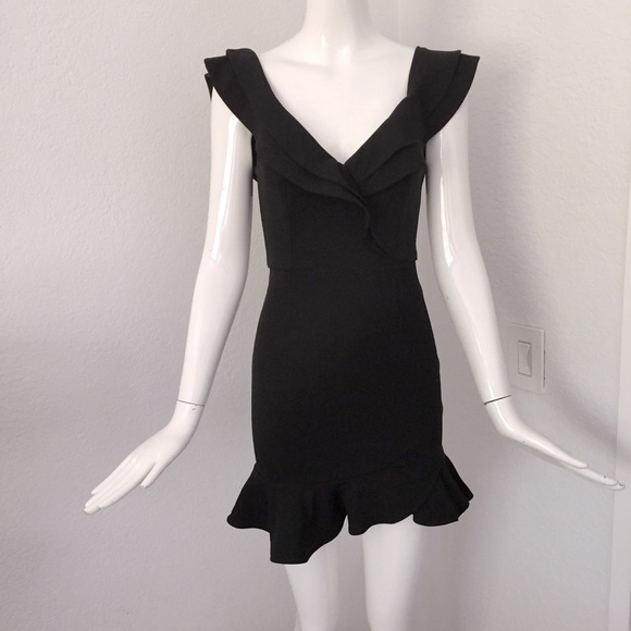 Angel biba little black ruffle dress - Picture 1 of 7